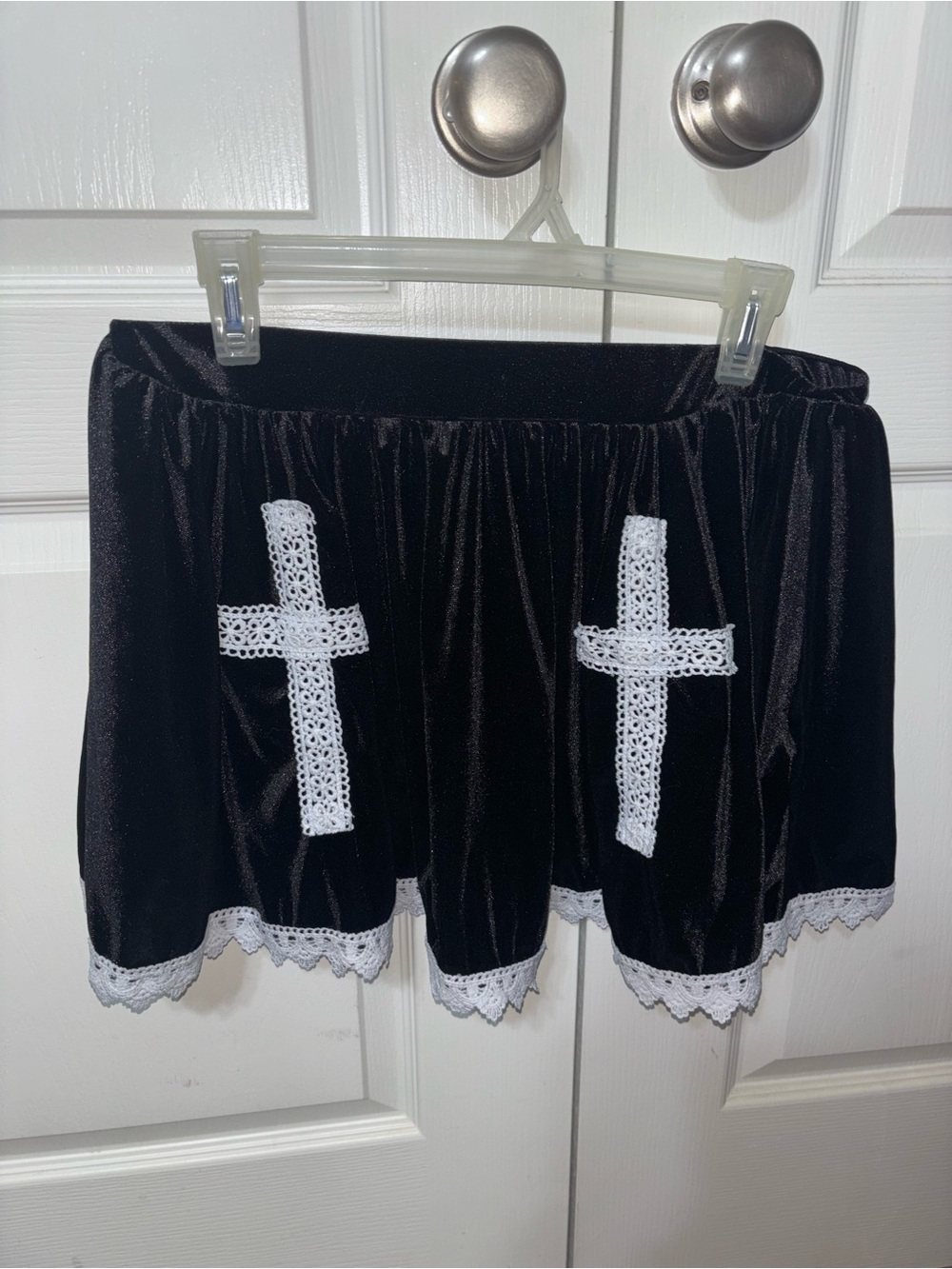 Cross gothic velvet vampire skirt